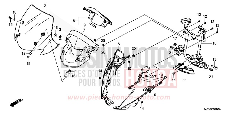 PANNEAU SUPERIEUR von VFR800X „Crossrunner“ GRAPHITE BLACK (NHB01) von 2011